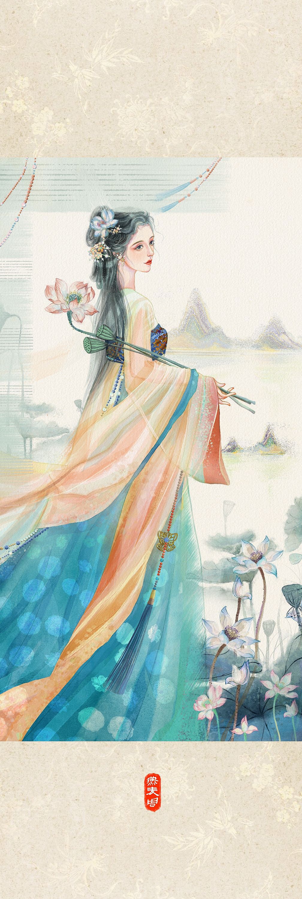 古风美人图鉴（图ZMzQ4MDQxNTQw） - 商业插画 - 站酷设计师燕麦周原创素材 - 站酷ZCOOL