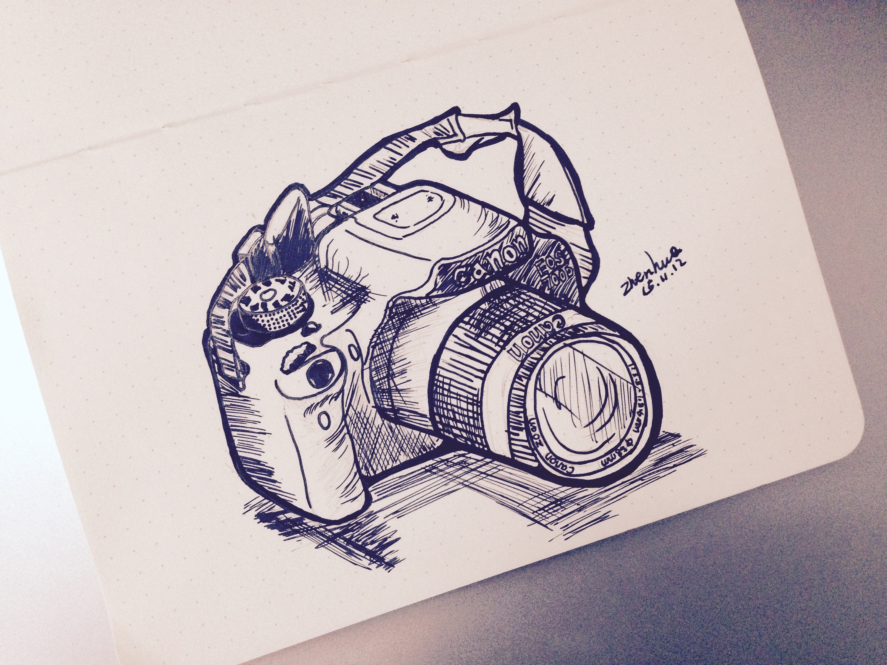 [涂划]佳能相机钢笔画|插画|涂鸦/潮流|zhenhua - 原创作品 - 站酷