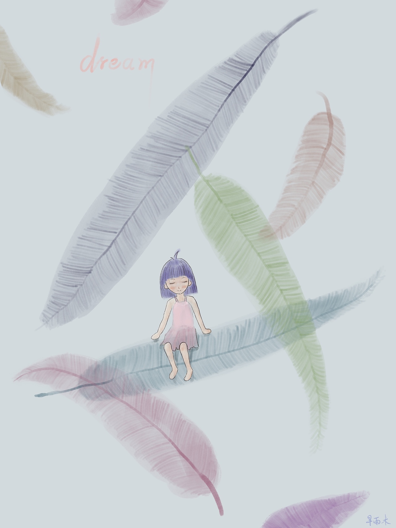     小清新插图一只