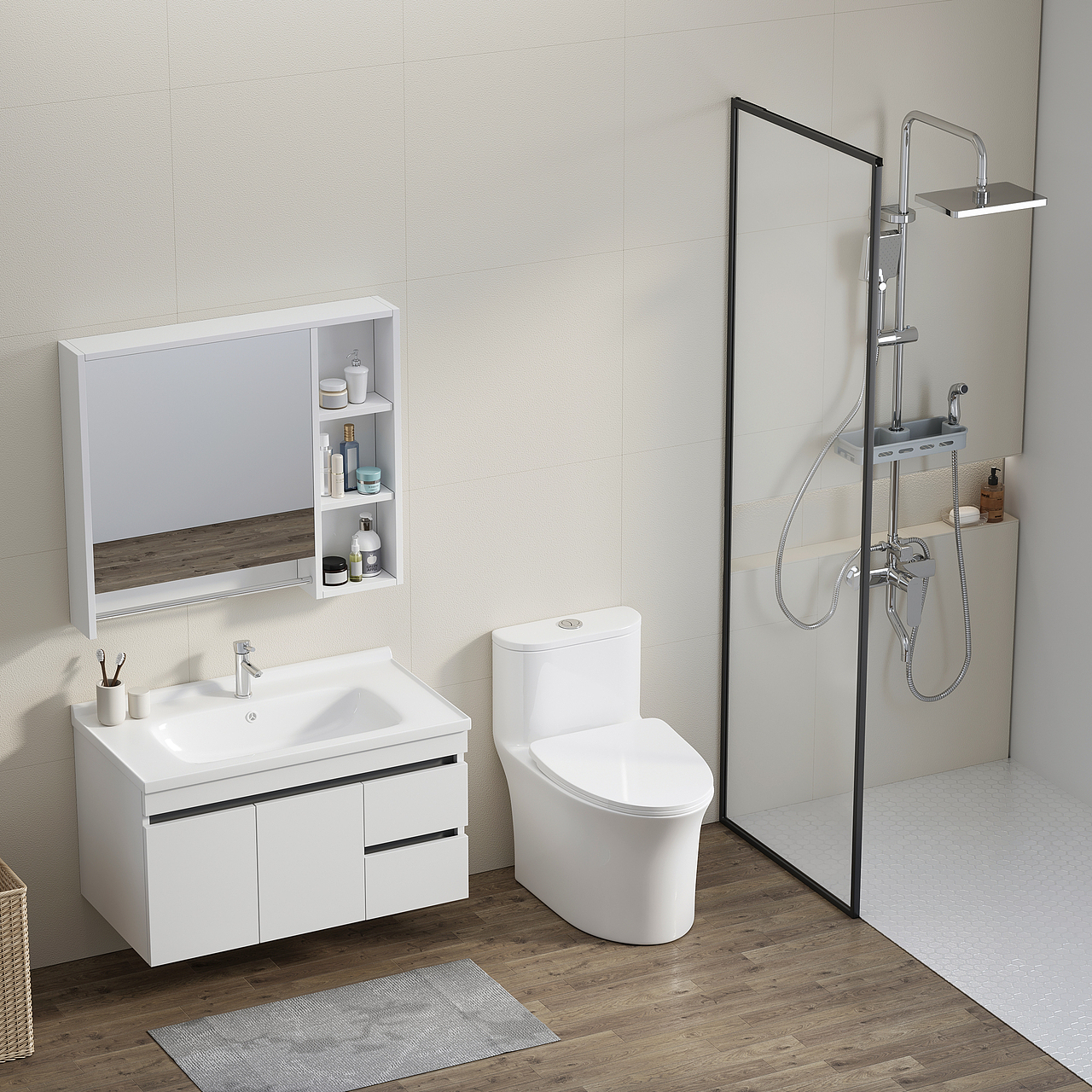 一套很暖的浴室柜 希望大家喜欢（图ZMjg5MDY3MTMy） - 生活用品 - 站酷设计师E颗糖丶原创素材 - 站酷ZCOOL