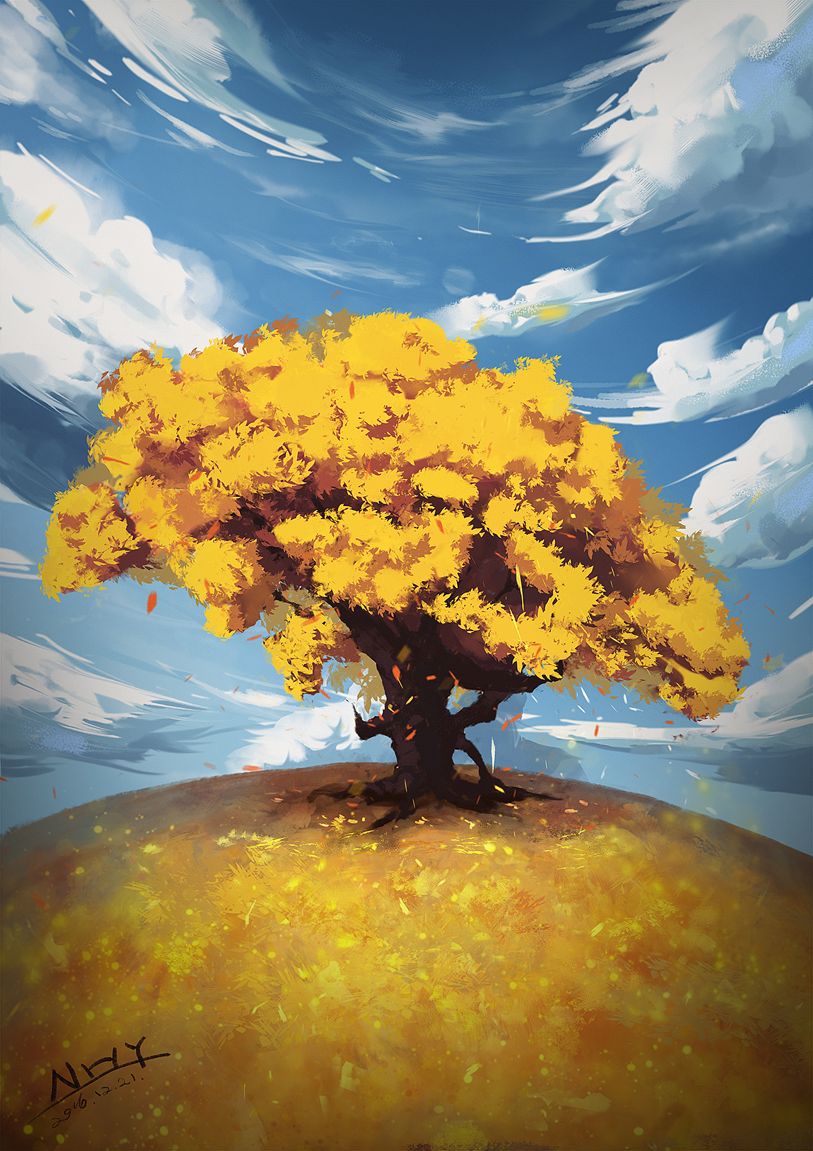 胡杨树|插画|商业插画|小海真可怕_原创作品-站酷zcool