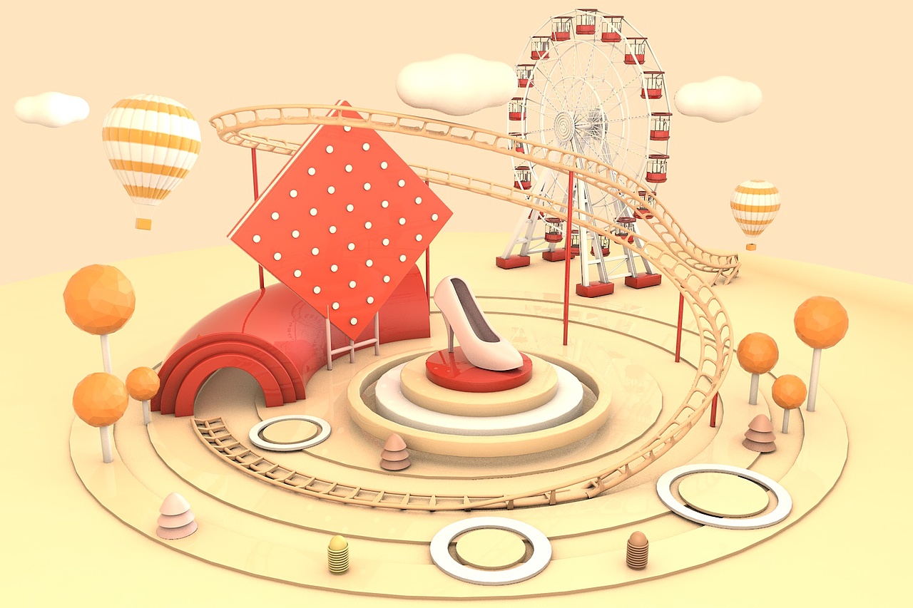 C4D场景渲染练习（图ZMTkzNDIwNTky） - 建筑/空间 - 站酷设计师布吉少年原创素材 - 站酷ZCOOL