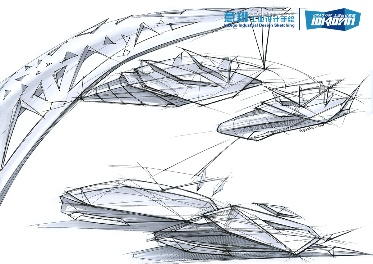 工业设计手绘线稿表达(适合考研、创意草图和