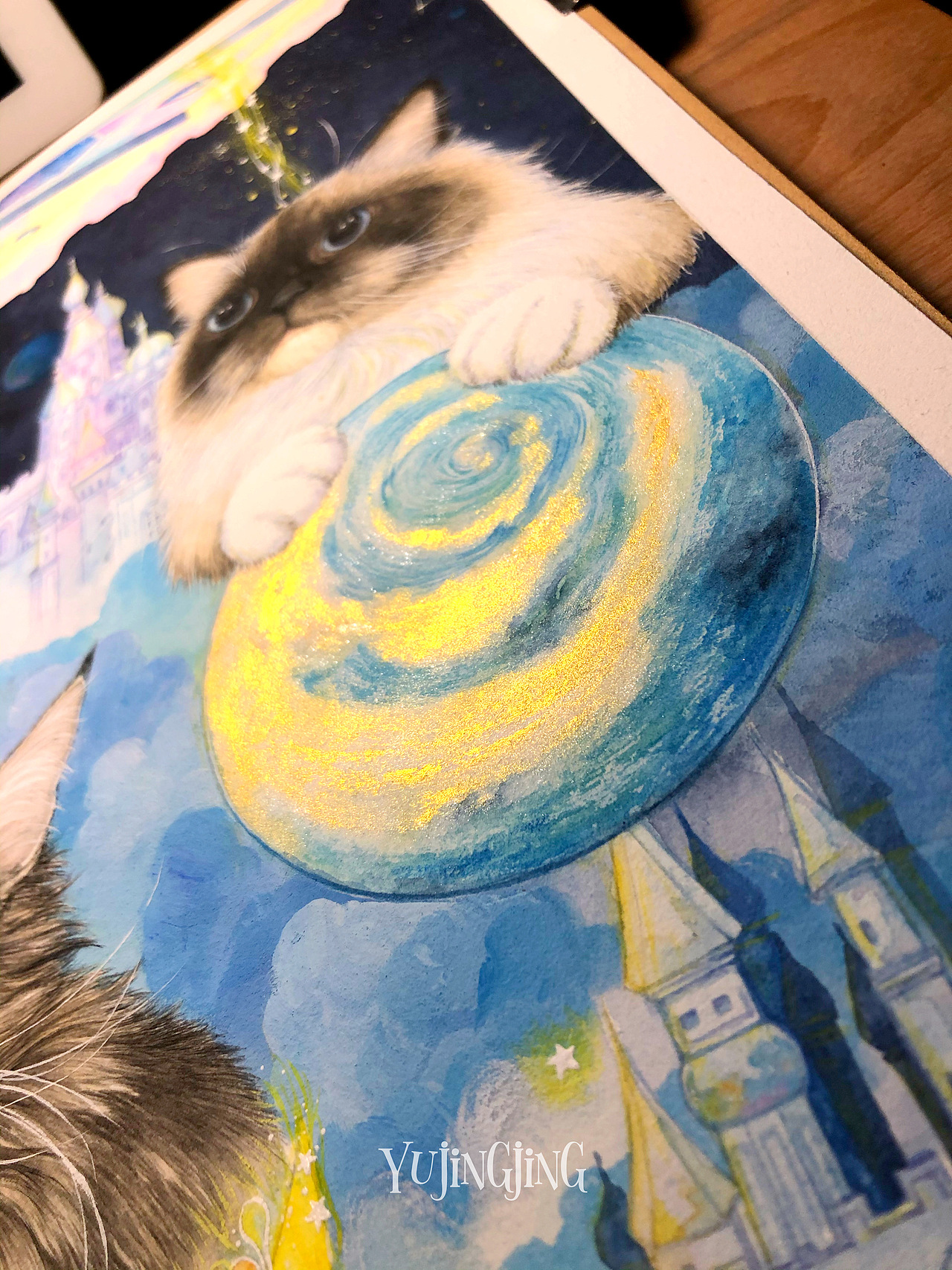 梦幻旋转星球猫咪全家福（图ZMTk4MDM1MzYw） - 绘画 - 站酷设计师雨晶晶原创素材 - 站酷ZCOOL