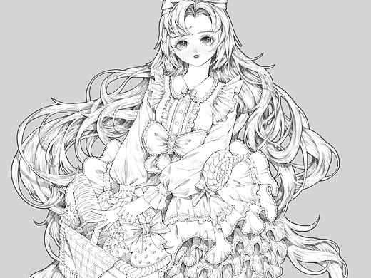 少女线稿教程