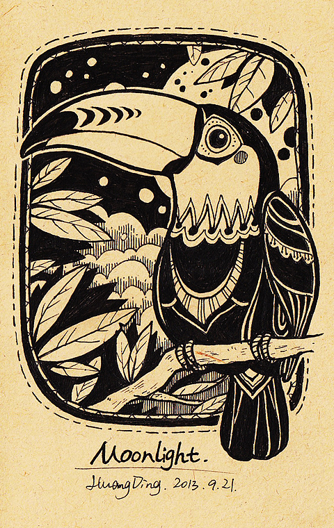 Bird Kingdom--鸟儿王国系列插画（图ZMTE4NDc1NDA=） - 艺术插画 - 站酷设计师丁几huangding原创素材 - 站酷ZCOOL