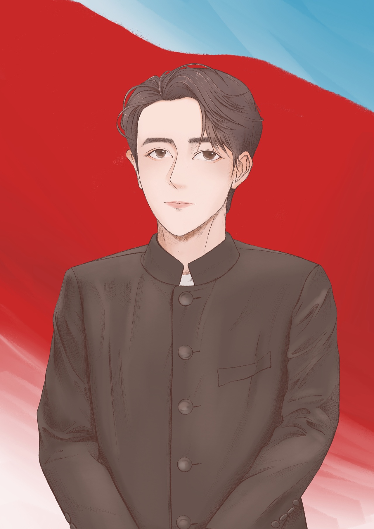 朱一龙 中山装 我和我的祖国|动漫|单幅漫画|皇甫淑芬 - 原创作品