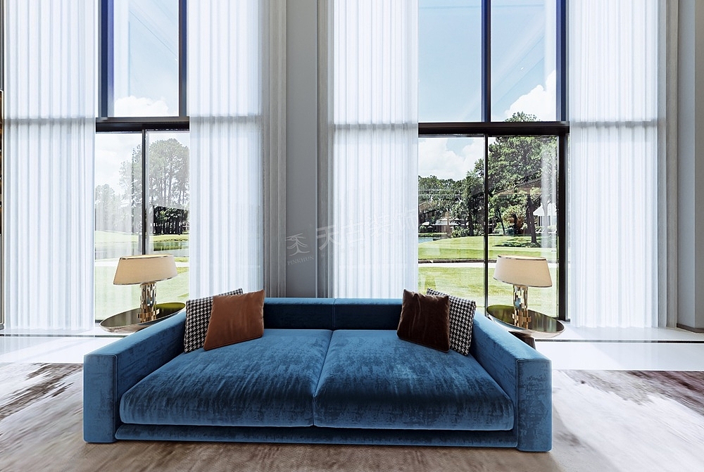 远洋高尔夫装修,独栋别墅户型方案设计,轻奢风格别墅