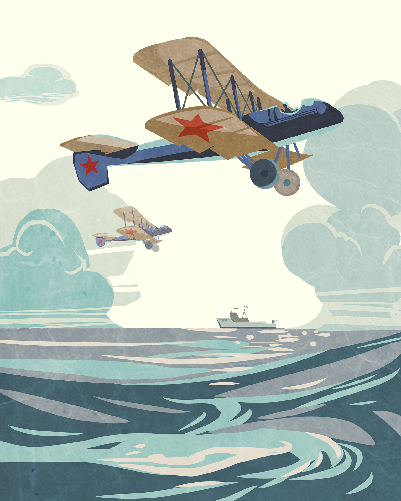 复古风飞机|插画|商业插画|云影0415 - 原创作品 - 站酷 (zcool)
