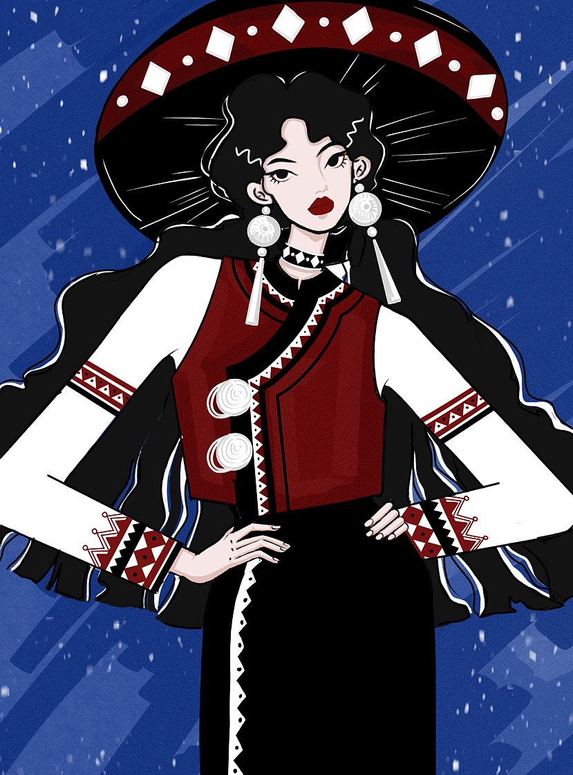 红蓝|服装设计（图ZMzY0MTY1Mjg4） - 艺术插画 - 站酷设计师KikiLori原创素材 - 站酷ZCOOL