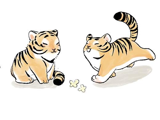 橘虎和橘猫（个人主页-ZNTUzNDgzMDg=） - 商业插画 - 站酷设计师pzmod原创素材 - 站酷ZCOOL