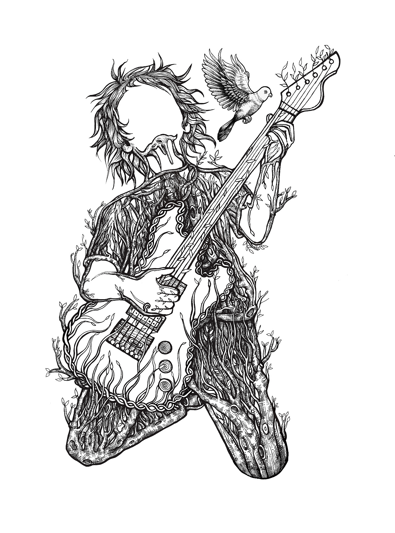 一些黑白风格插画项目合集