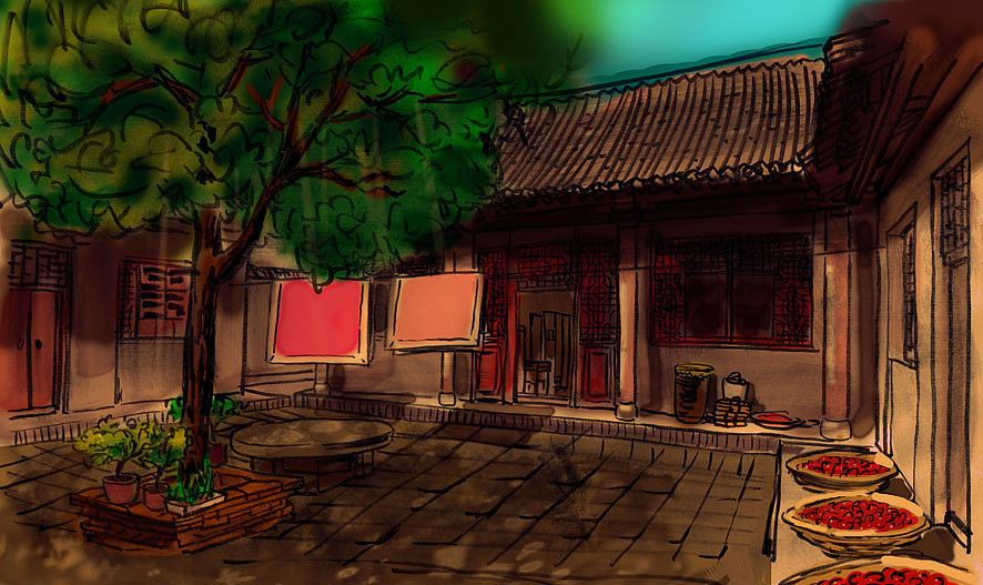 国产原创动画《爷爷在天上》场景创作实验汇报之一（图ZNDQ5MDc3Ng==） - 商业插画 - 站酷设计师挪呀挪呀挪原创素材 - 站酷ZCOOL