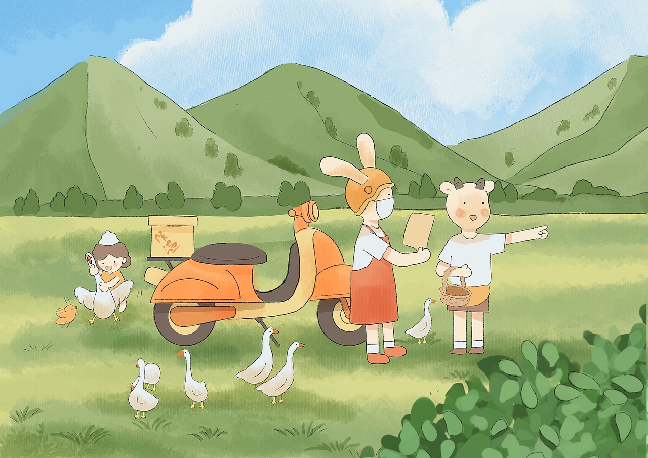 原创绘本小故事/小镇咖啡03 外卖派送（图ZMjUyODkyMjY0） - 儿童插画 - 站酷设计师定要嫁给打野原创素材 - 站酷ZCOOL