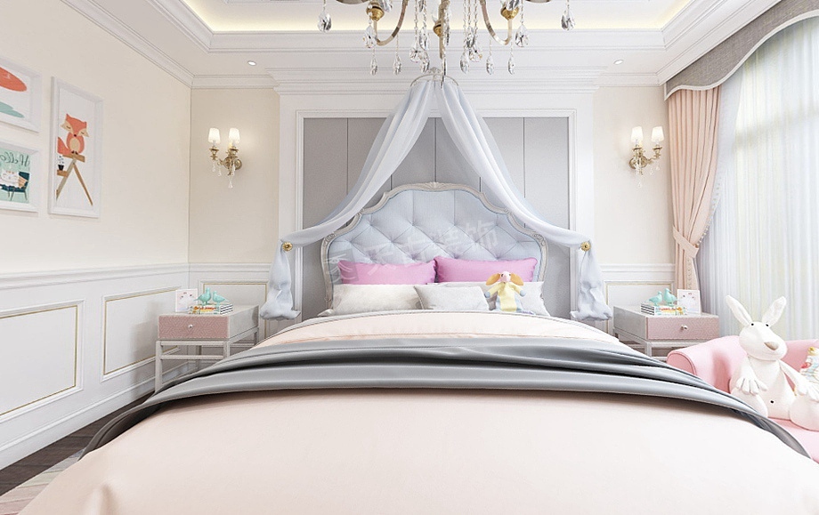 江津恒大金碧天下装修案例,浪漫法式双拼别墅设计图