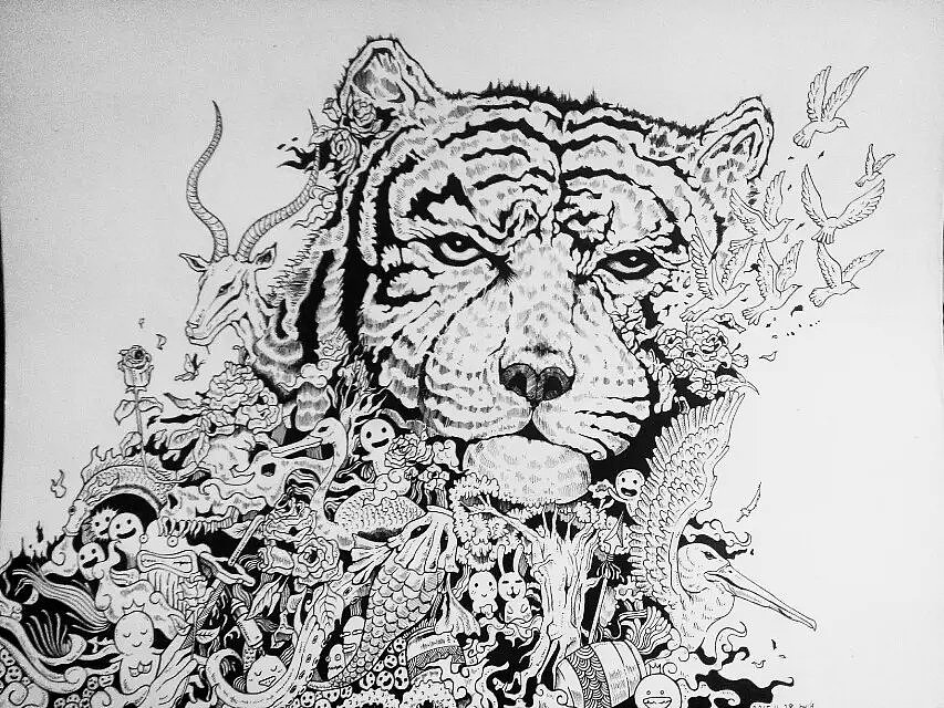针管笔 黑白手绘 第七弹（图ZMzk5NDY4NjQ=） - 绘画 - 站酷设计师以津真天原创素材 - 站酷ZCOOL