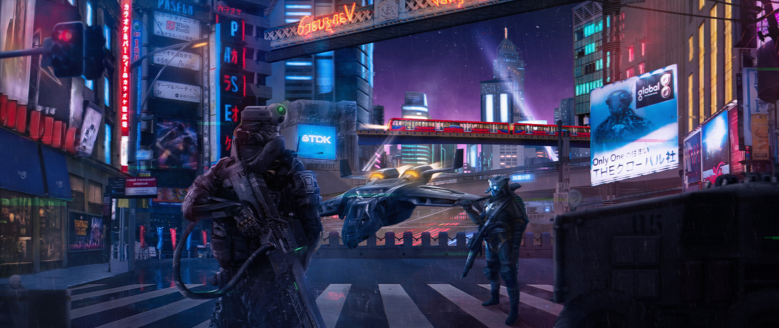 未来都市赛博朋克场景科幻合成海报练习