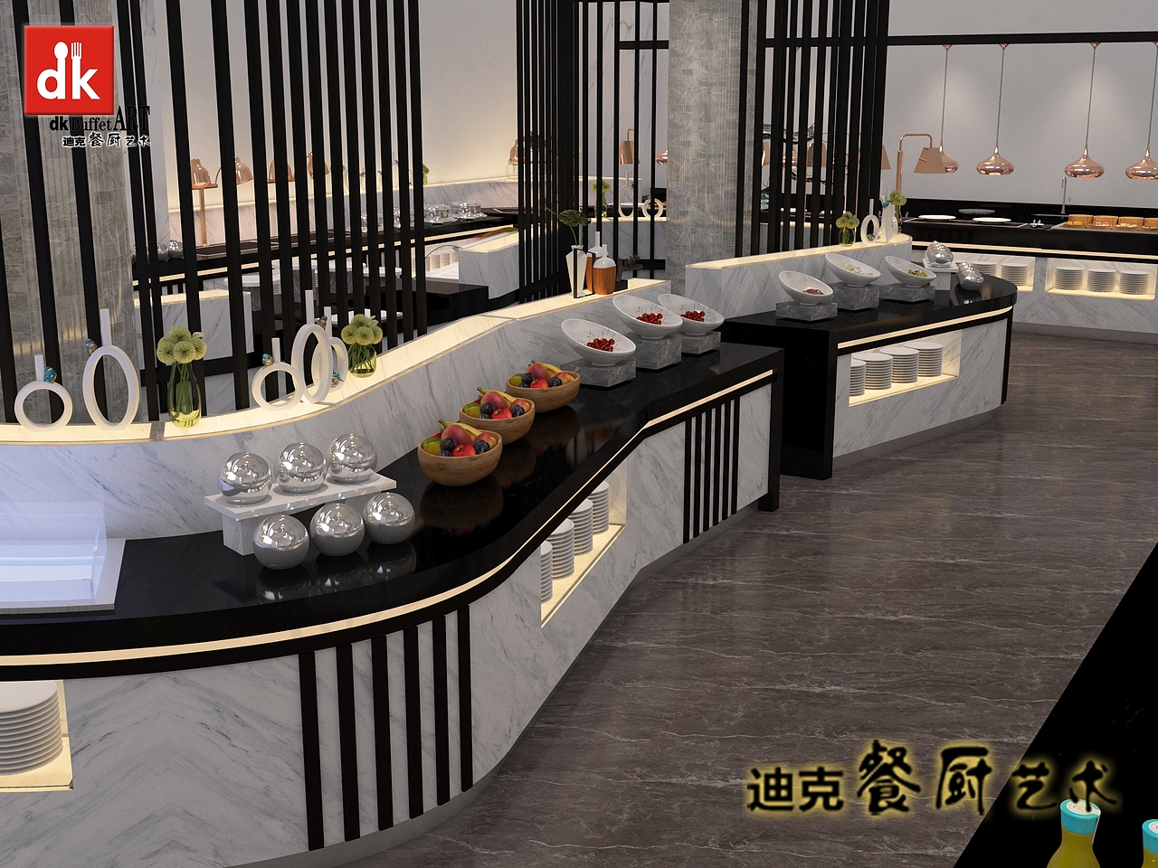 酒店布菲台 公司员工餐厅单位自助餐台蓝光消毒