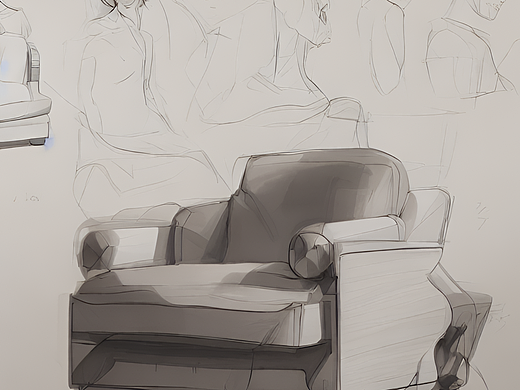#AI创作实验室#沙发椅，超详细，角色设计，超现实主义