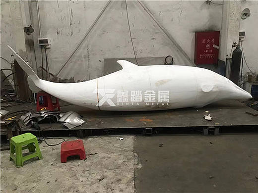 金属铁艺不锈钢镂空海豚户外园林景观摆件设计
