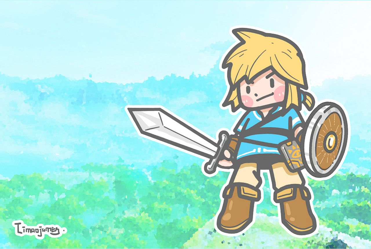 简笔漫画林克绘制步骤