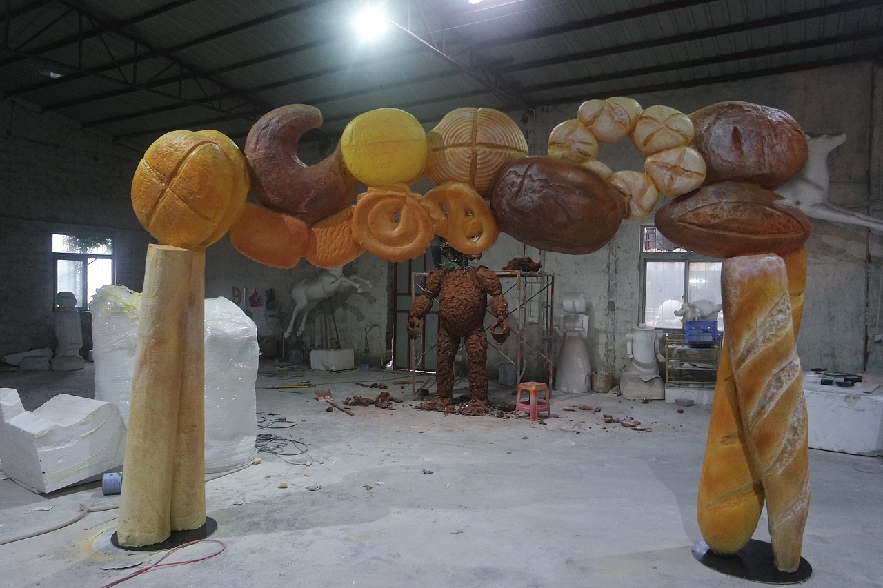 店铺dp装饰时尚创意摆件定制玻璃钢饼干门头造型雕塑