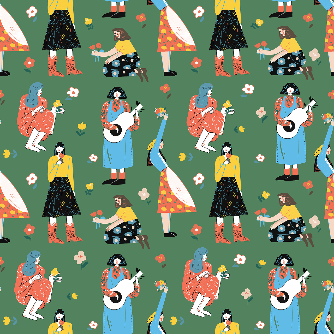 春暖花开穿着漂亮衣服的日子。