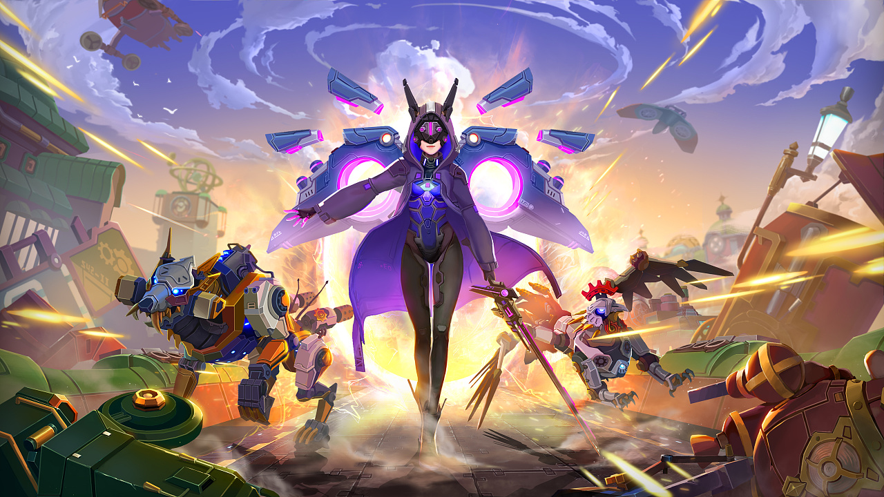 为腾讯和完美世界的《我的起源》游戏新版本-蒸汽时代绘制的kv,共两个