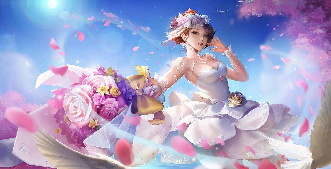 王者荣耀-小乔-纯白花嫁