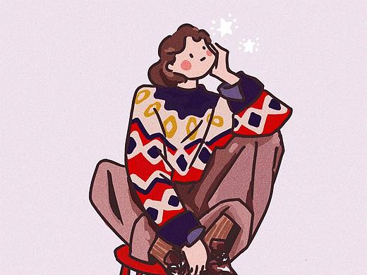 日系女孩 插画打卡（个人主页-ZNTAwMjQ4NjA=） - 创作习作 - 站酷设计师阿po原创素材 - 站酷ZCOOL