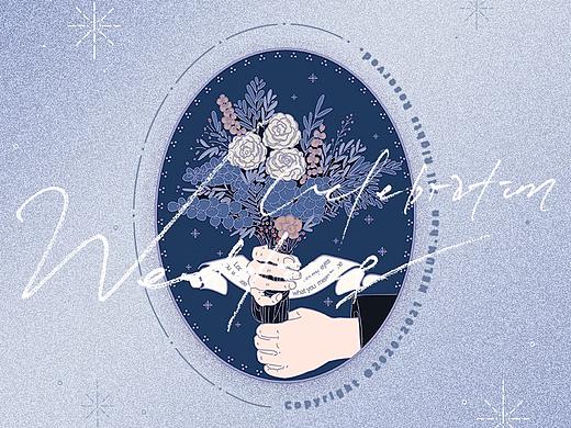 【FLOWR BOUQUET】婚礼捧花系列01-金属徽章平面设计稿