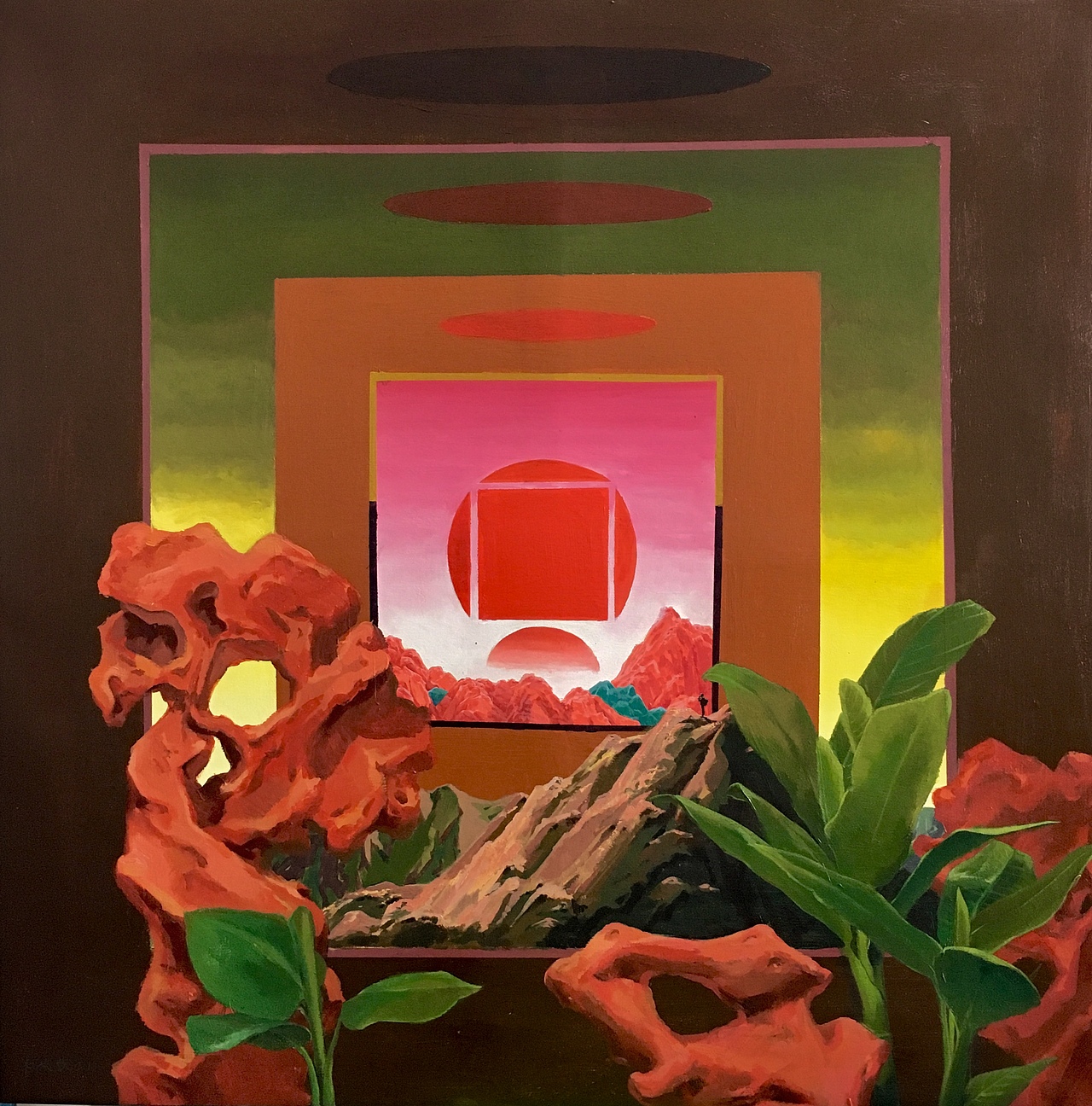 《看山》 布面丙烯 100cm✖️100cm（图ZMTM2ODY5NDI0） - 绘画 - 站酷设计师weijk028原创素材 - 站酷ZCOOL