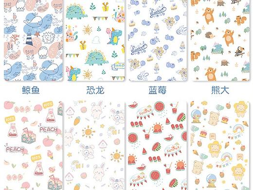 洁丽雅毛巾平铺图案插画设计