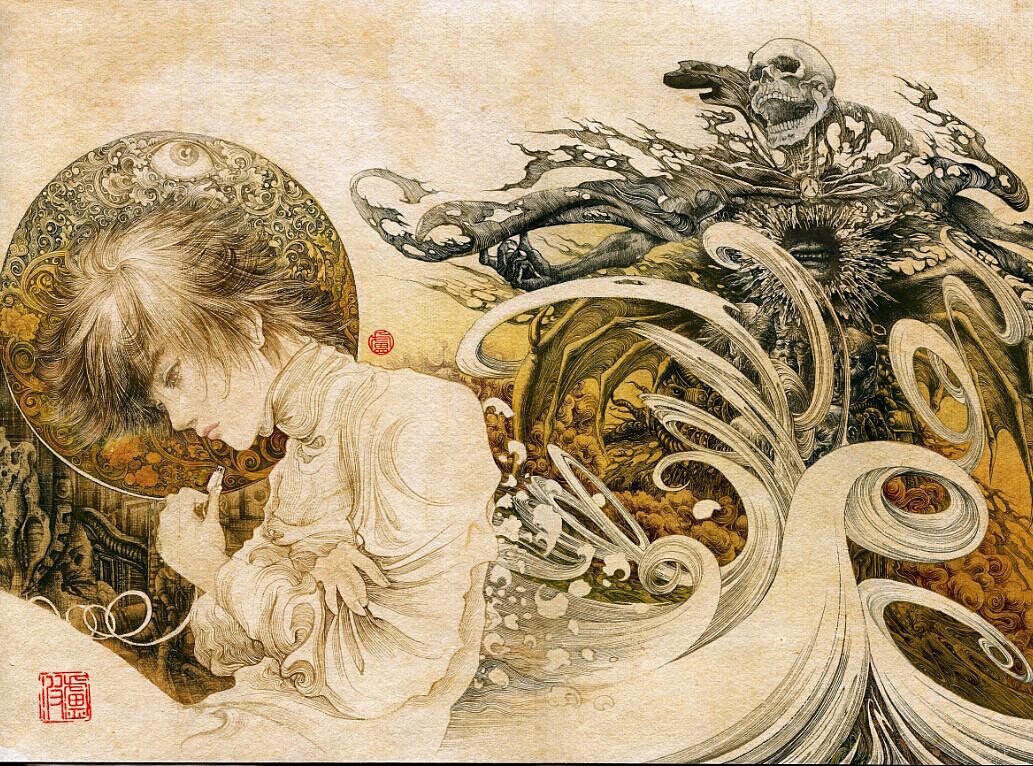 小说《玺》最新毛笔手绘插图(图ZMjQzODQ4NDg=) - 概念设定 - 站酷设计师卢波原创素材 - 站酷ZCOOL