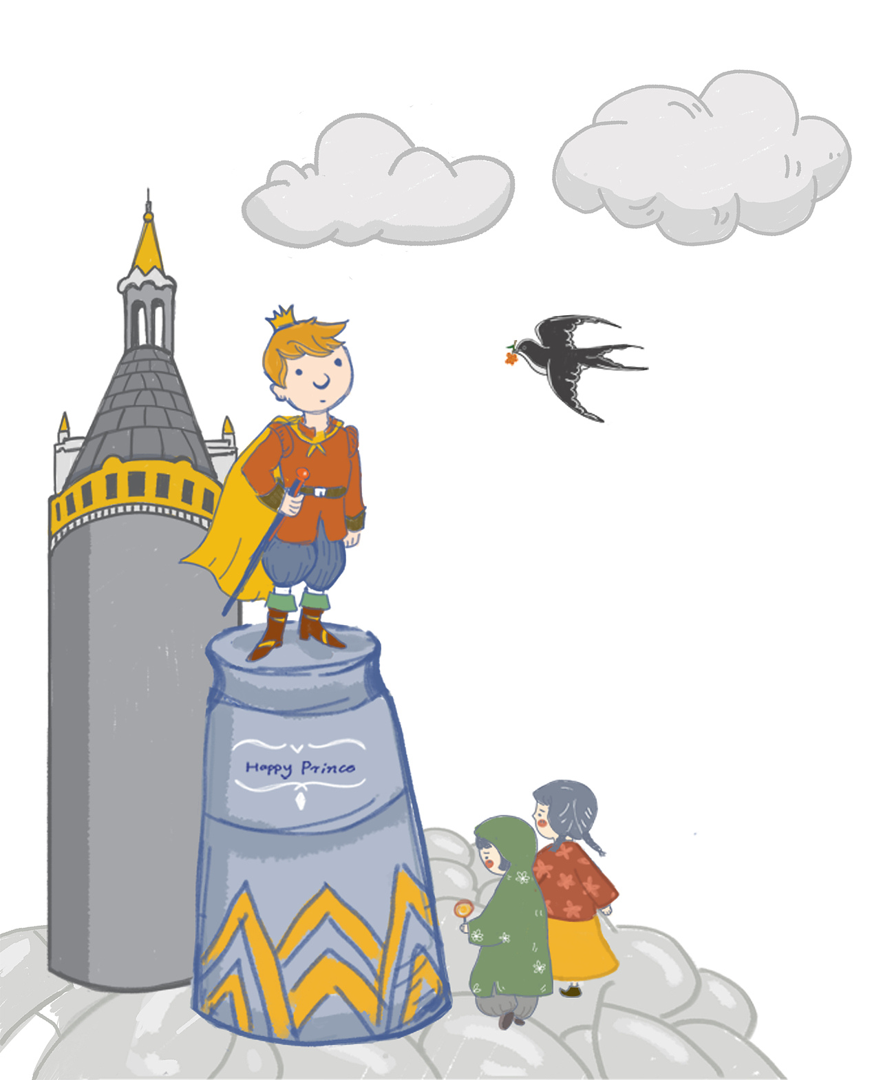 王尔德作品《快乐王子》绘本