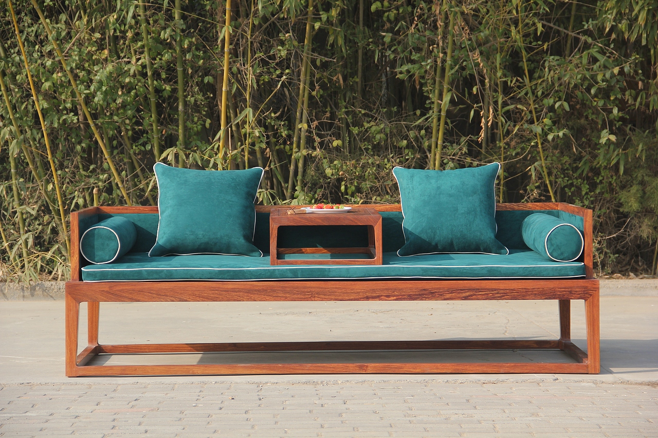 非洲草花梨罗汉床+禅椅三件套（图ZMTQ4NTU4MTky） - 生活用品 - 站酷设计师lishengkai2013原创素材 - 站酷ZCOOL