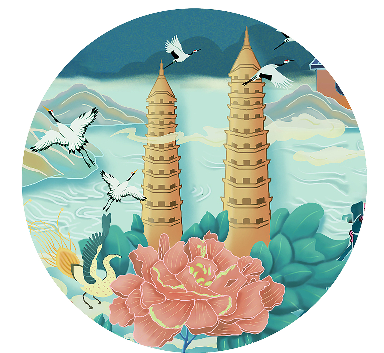 印象山西长卷插画设计毕业设计布展情况