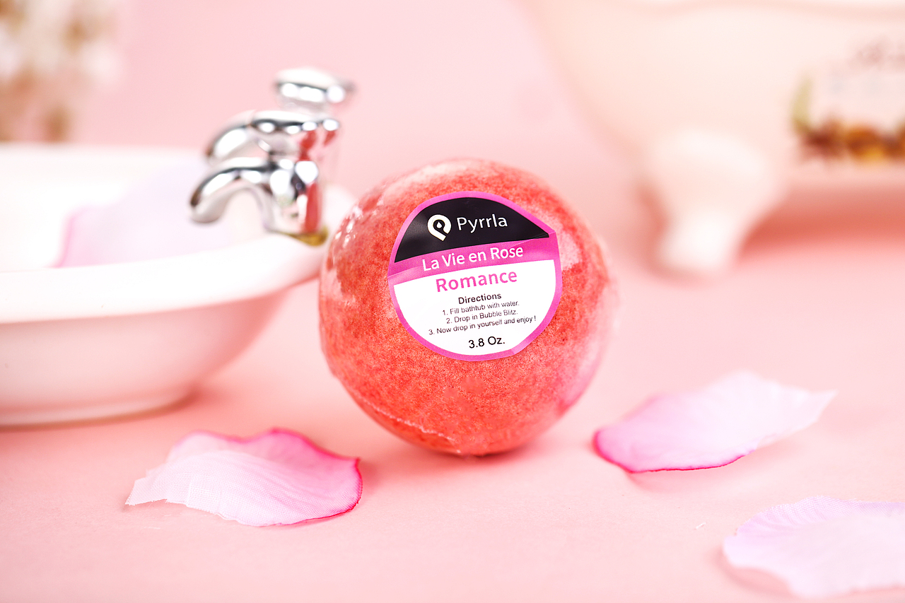 Pyrrla品牌浴盐球产品单品标贴设计