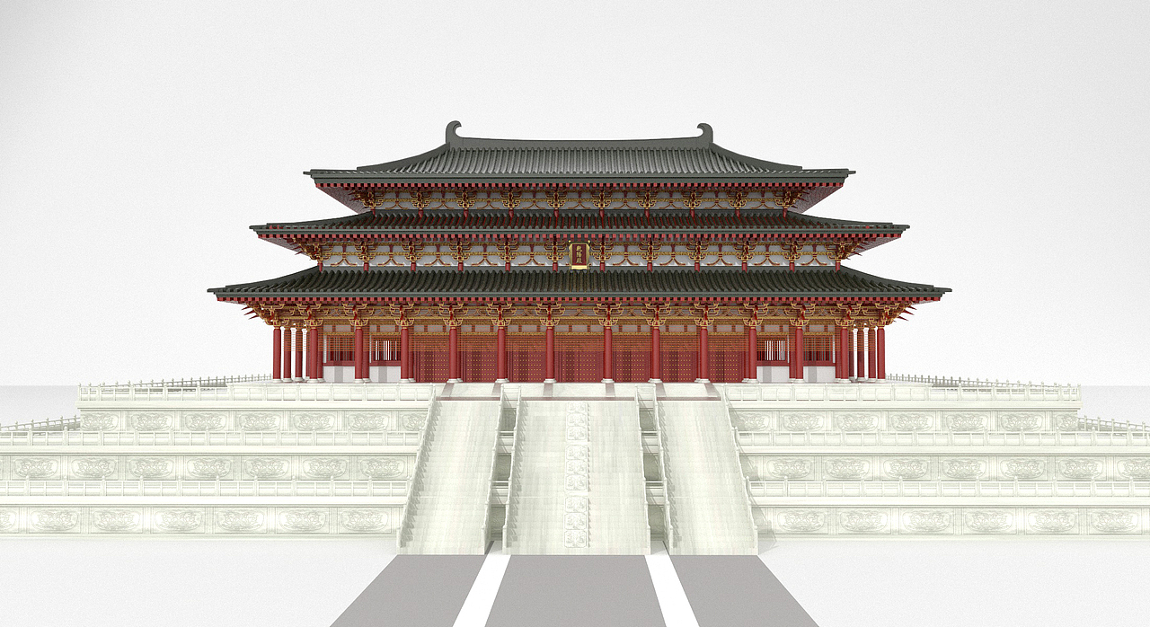 隋乾阳殿三维建模(Cinema 4D+VRay)