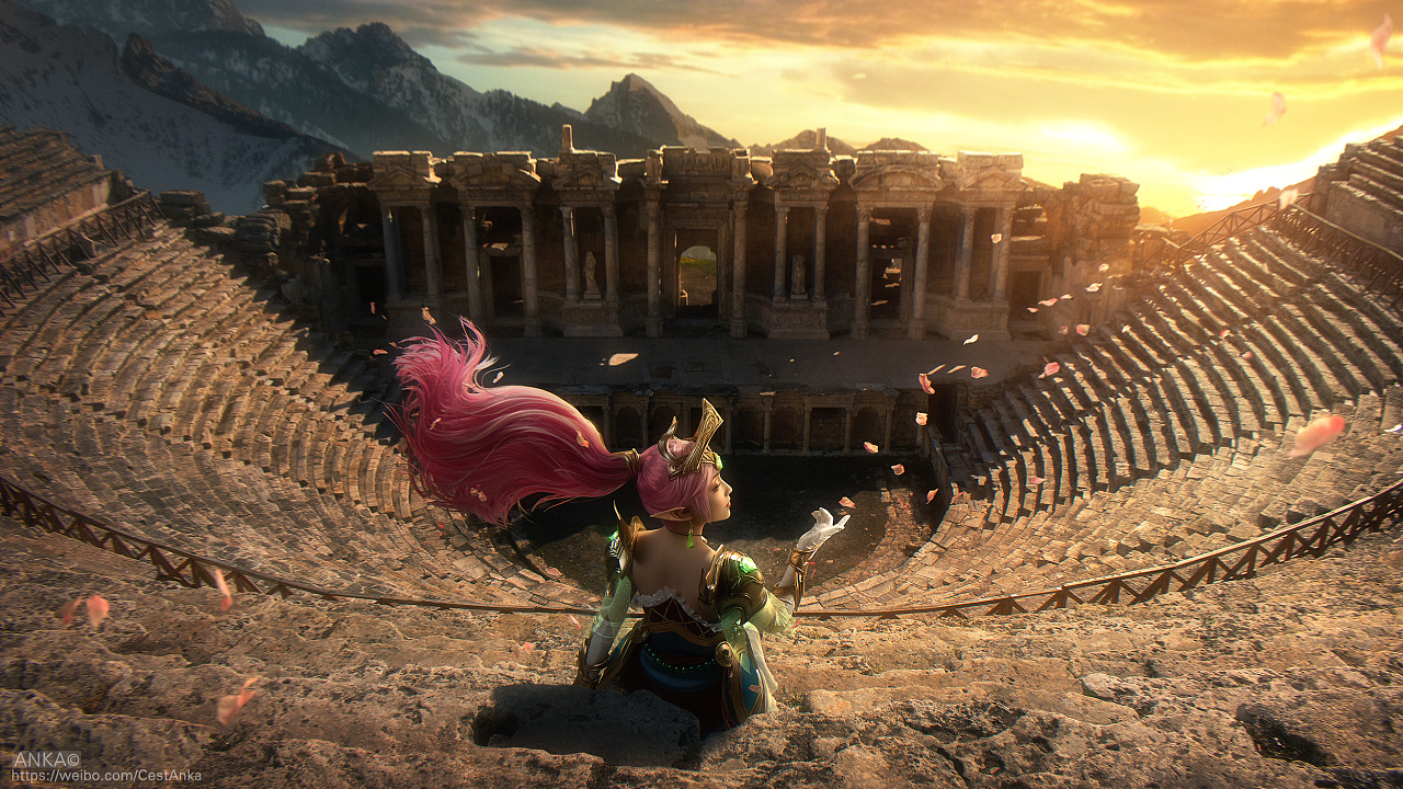 英雄联盟风女皮肤:女帝·迦娜 cosplay合成摄影后期_luanka-站酷zcool