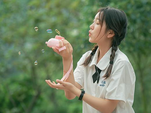 泰国校服 人像摄影 青春校园 小清新 双麻花辫子