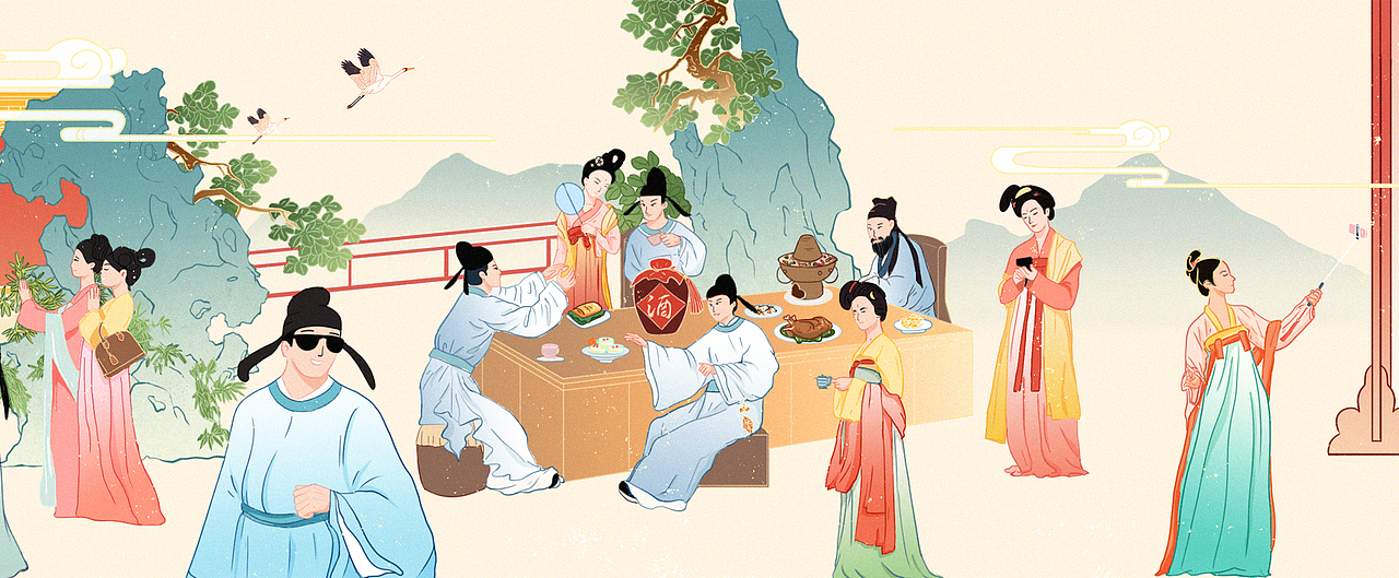 《一宴千年》插画长卷（图ZMjMzNDQzODYw） - 商业插画 - 站酷设计师设计阿成原创素材 - 站酷ZCOOL