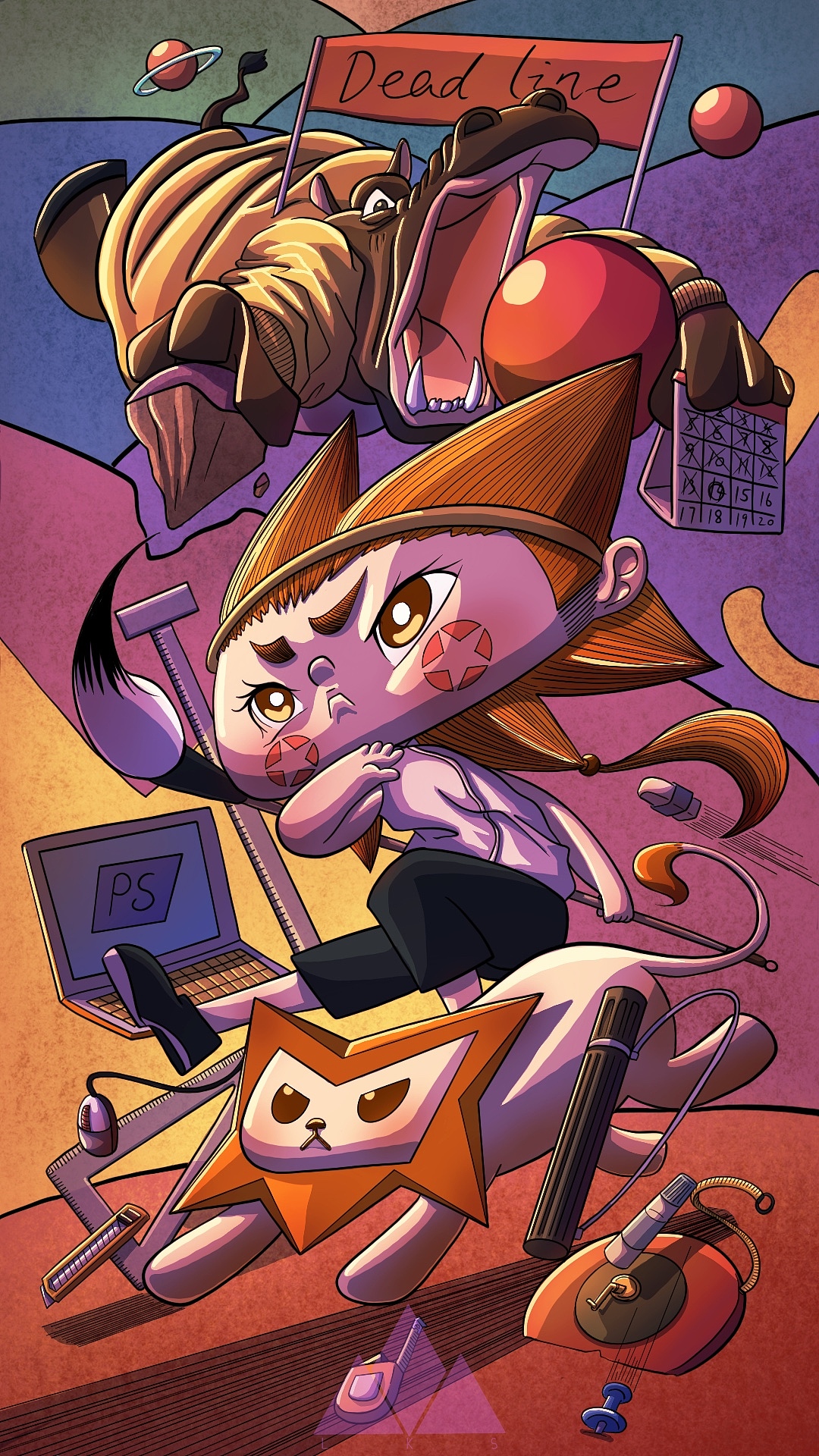 8月参加的一个“设计狮”的小活动,就想画的奶凶奶凶的设计师