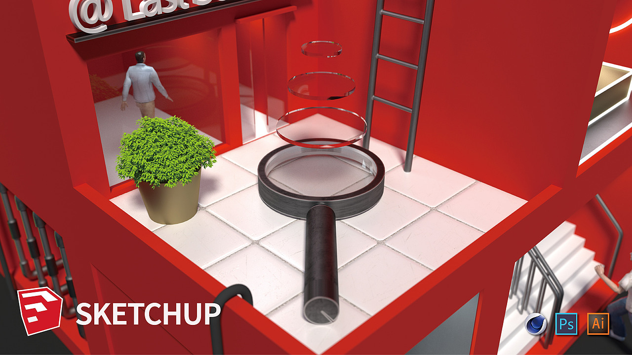 《SketchUp--从入门到抢救》C4D小场景习作