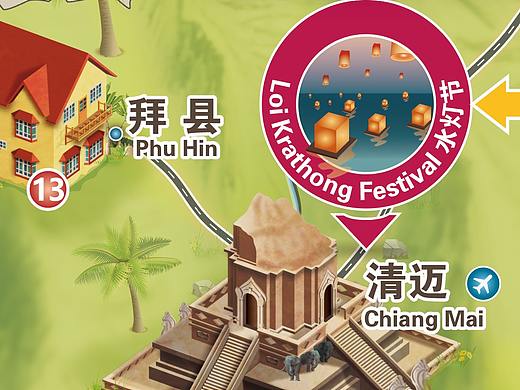 泰國旅游地圖（個人主頁-ZMzA2NjEwNDQ=） - 宣傳物料 - 站酷設(shè)計師喂先生原創(chuàng)素材 - 站酷ZCOOL