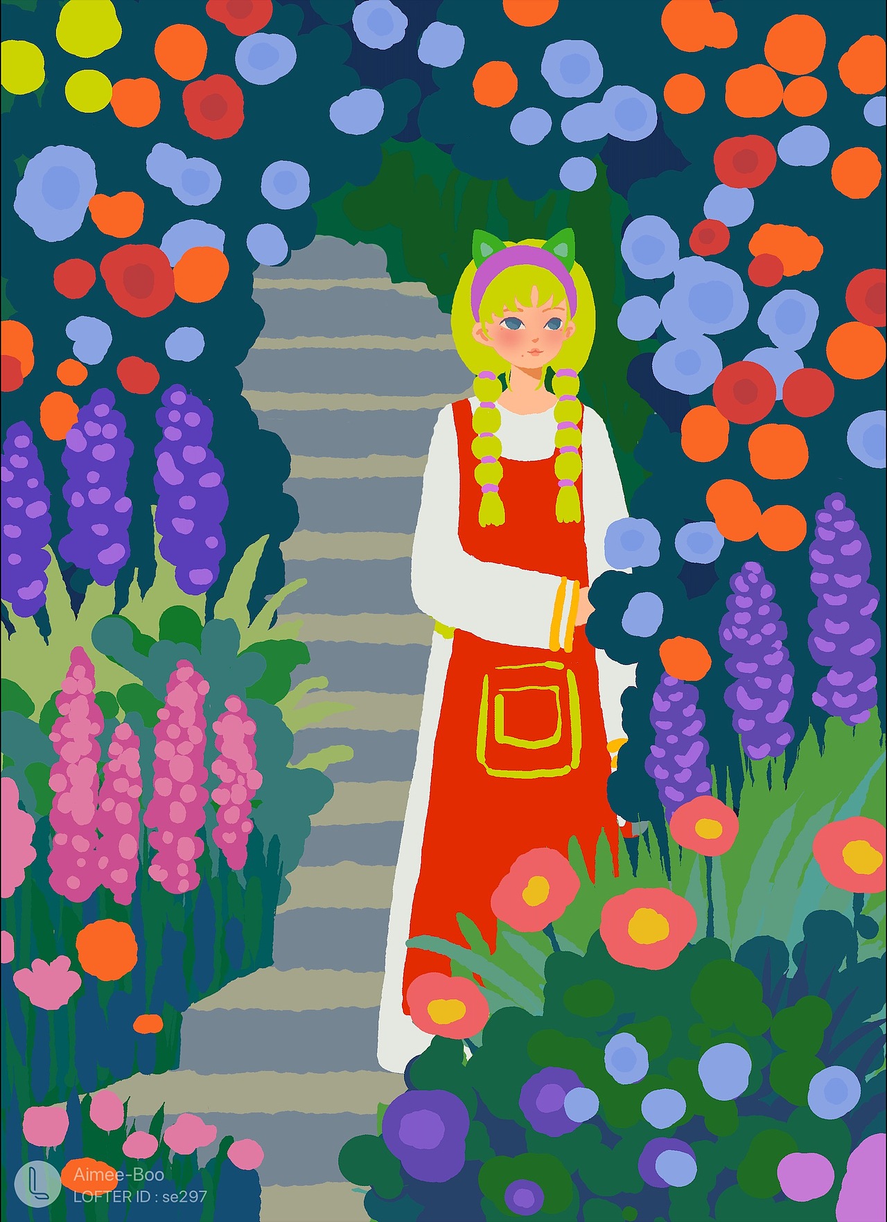 插画｜游园（图ZMzA4NzE2Mjg0） - 商业插画 - 站酷设计师夏五花原创素材 - 站酷ZCOOL