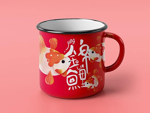 锦鲤搪瓷杯