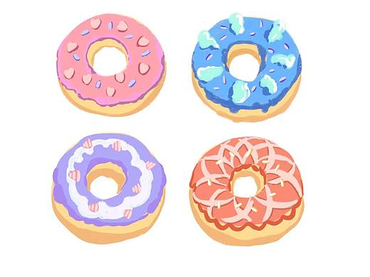 甜甜圈可爱素材