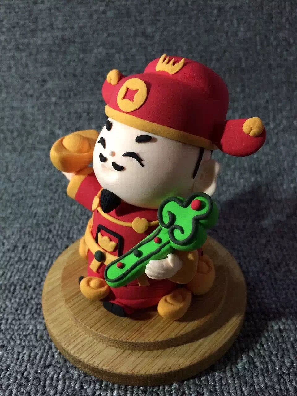 手工作品超轻粘土小财神玉如意金元宝富甲天下
