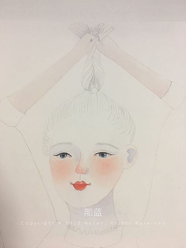 插画 水彩 手绘 原创 水彩人物 绘画过程 水彩女生教程（图ZMjA0MTI5ODE2） - 创作习作 - 站酷设计师那蓝酱原创素材 - 站酷ZCOOL